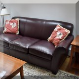 F14. Stickley Furniture leather sofa. 36”h x 84”w x 37”d 